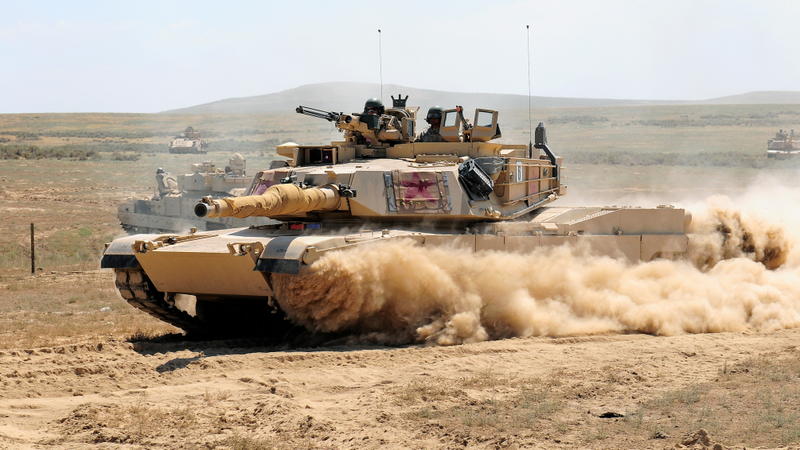 An M1A2 Abrams tank.